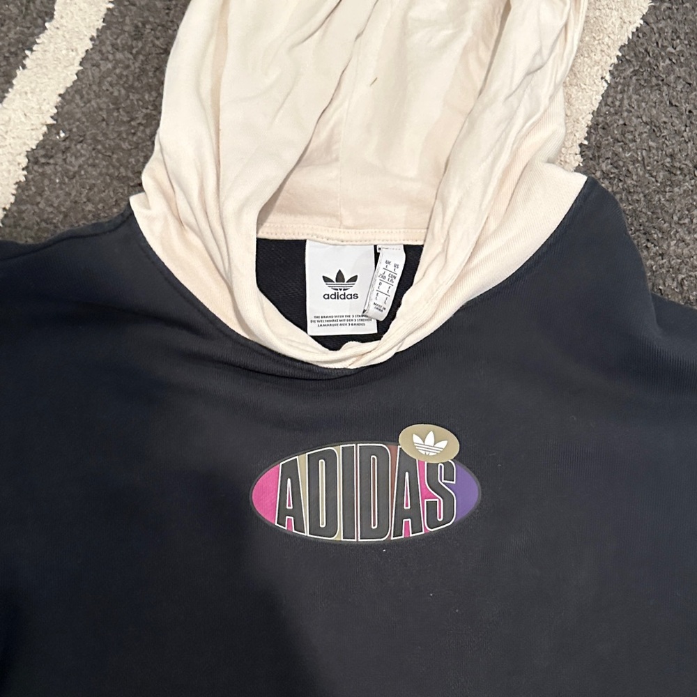 Adidas Black, Cream, and Brown Hoodie - Picture 3 of 6